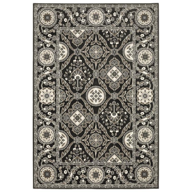 Raylan RAY05 Charcoal/ Grey Indoor Area Rug - 3'3" x 5'