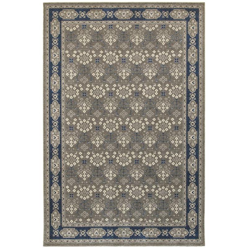 Richmond 119U3 Grey/ Navy Indoor Area Rug - 9'10" x 12'10"