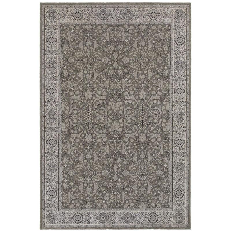Richmond 001E3 Grey/ Ivory Indoor Area Rug - 5'3" x 7'6"