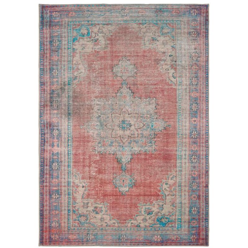 Sofia 85819 Red/ Blue Indoor Area Rug - 5'3" x 7'6"