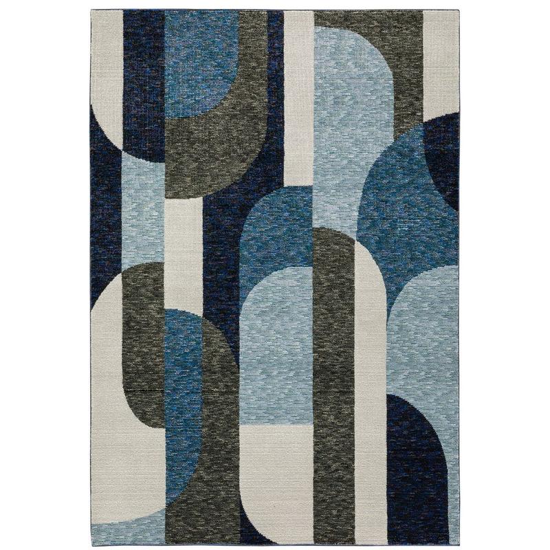 Strada STR03 Blue/ Grey Indoor Area Rug - 5'3" x 7'3"