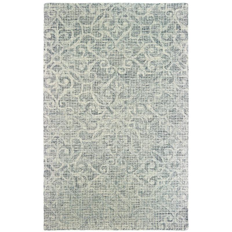 Tallavera 55602 Grey/ Ivory Hand-crafted Wool Area Rug - 3'6" x 5'6"