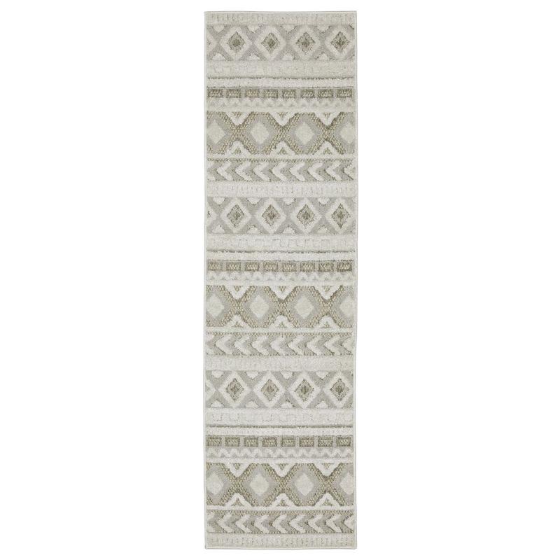 Tangier TAN06 Grey/ Beige Indoor Area Rug - 2'3" x 7'6"