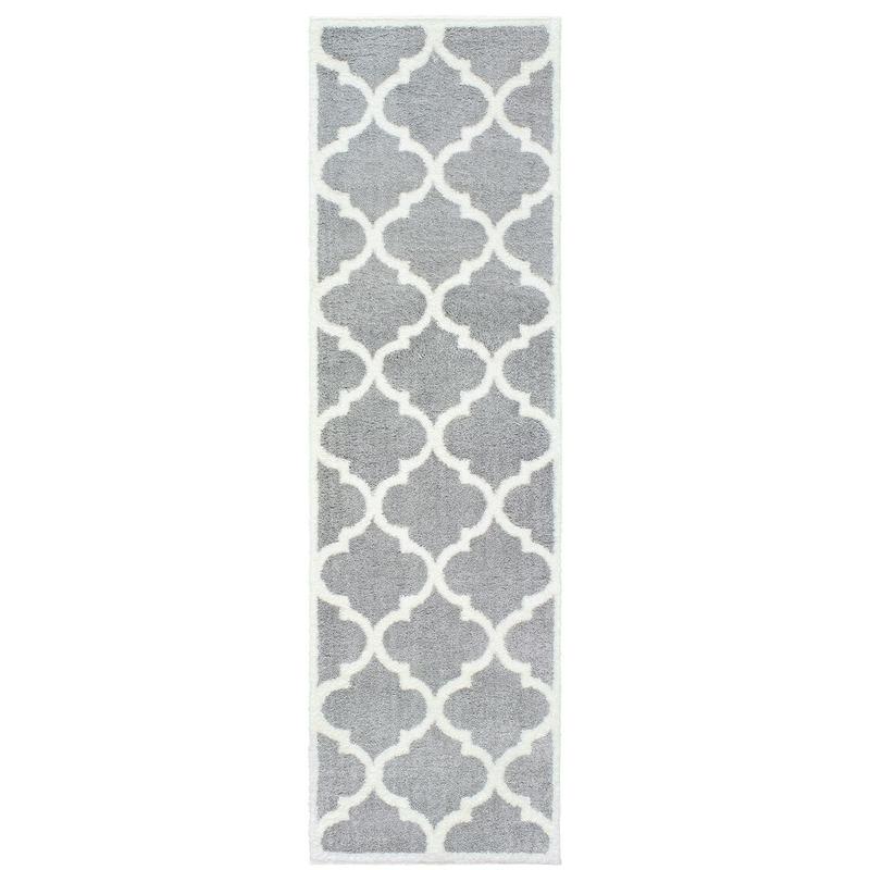 Verona 529H6 Grey/ Ivory Indoor Area Rug - 2'3" x 7'6"