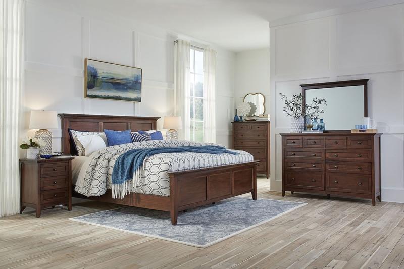 Westlake Queen Mansion Bed, Cherry Brown Finish