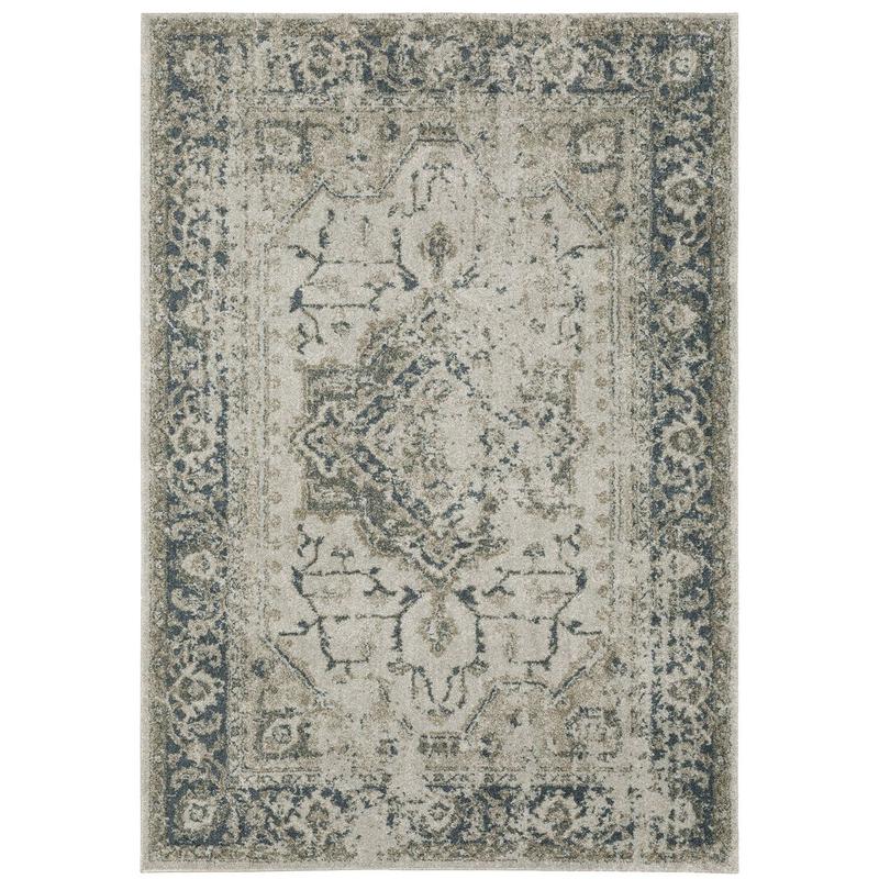 Alton 002W9 Grey/ Blue Indoor Area Rug - 7'10" x 10'10"