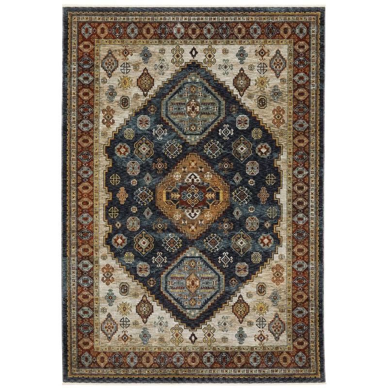 Aberdeen 005W1 Blue/ Multi Indoor Area Rug - 3'3" x 5'