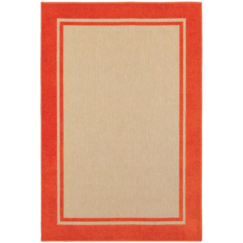 Cayman 5594Q Sand/ Orange Indoor/Outdoor Area Rug - 5'3" x 7'6"