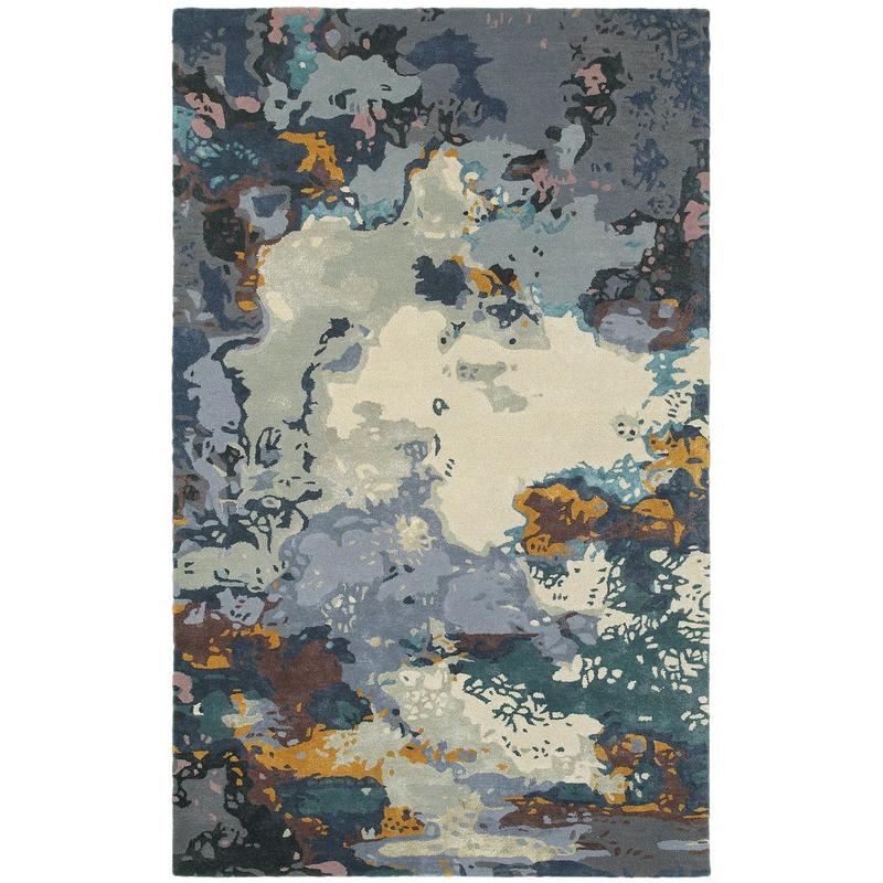 Galaxy 21903 Blue/ Grey Indoor Area Rug - 5' x 8'