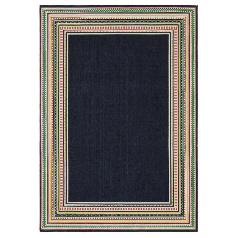 Havana HAV06 Navy/ Multi Indoor/Outdoor Area Rug - 3'3" x 5'