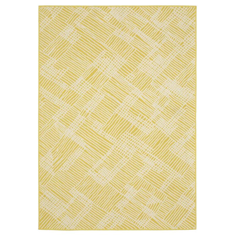 Havana HAV08 Yellow/ Ivory Indoor/Outdoor Area Rug - 5'3" x 7'3"