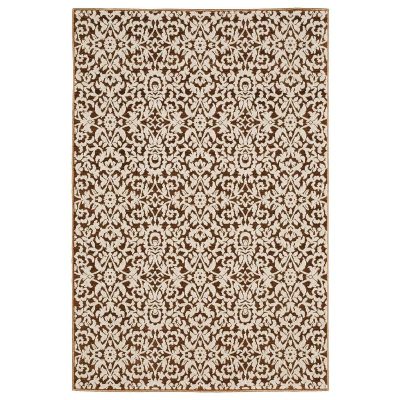 Intrigue INT02 Rust/ Beige Indoor Area Rug - 3'10" x 5'5"