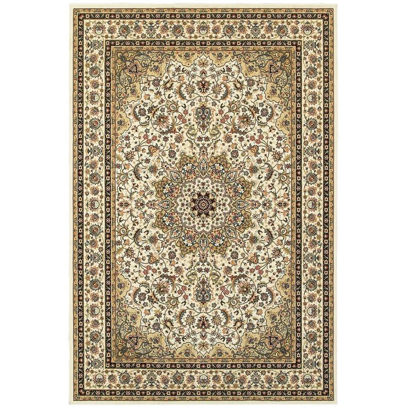 Kashan 119W1 Ivory/ Beige Indoor Area Rug - 5'3" x 7'6"
