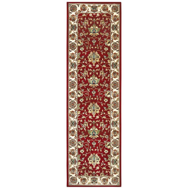 Kashan 4929R Red/ Ivory Indoor Area Rug - 2'3" x 7'6"