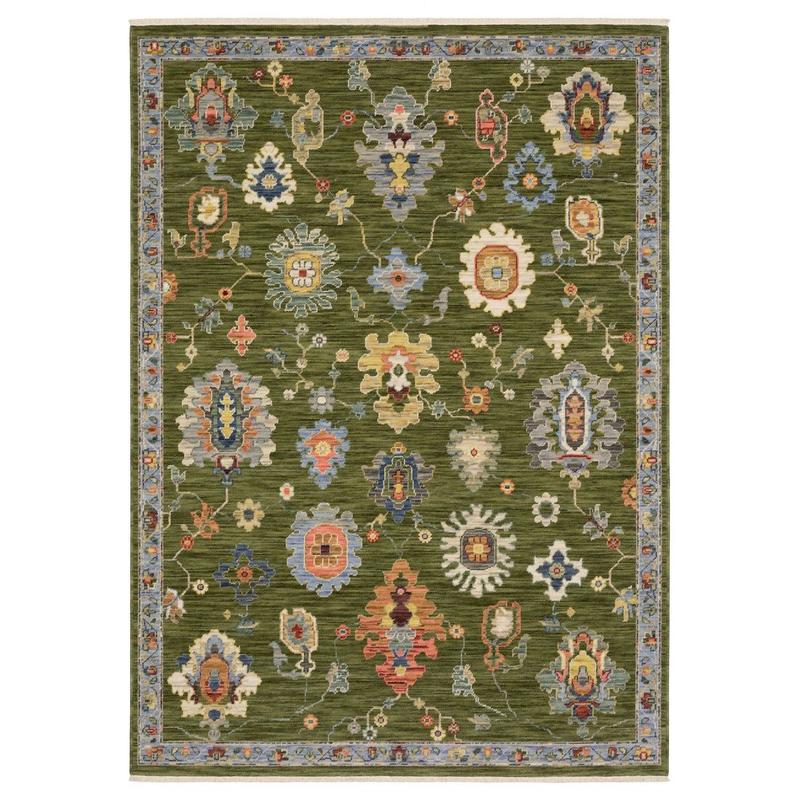Lucca 2863E Green/ Multi Indoor Area Rug - 2' x 3'