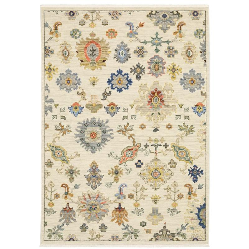 Lucca 5507W Ivory/ Multi Indoor Area Rug - 3'3" x 5'