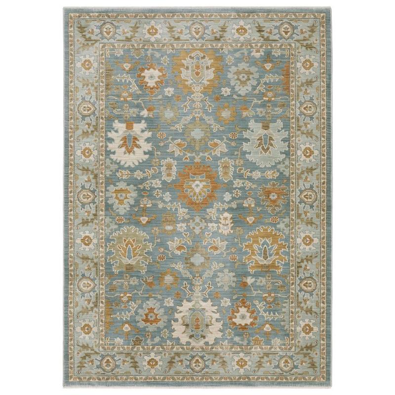 Maeve MAE02 Teal/ Rust Indoor Area Rug - 3'3" x 5'