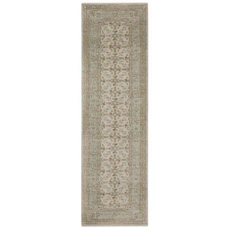 Maeve MAE04 Beige/ Teal Indoor Area Rug - 2'3" x 7'6"