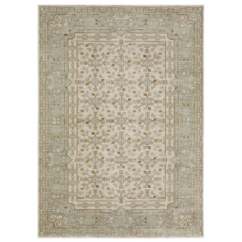 Maeve MAE04 Beige/ Teal Indoor Area Rug - 3'3" x 5'