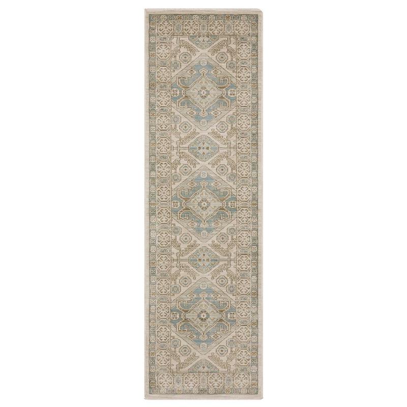 Maeve MAE05 Beige/ Teal Indoor Area Rug - 2'3" x 7'6"