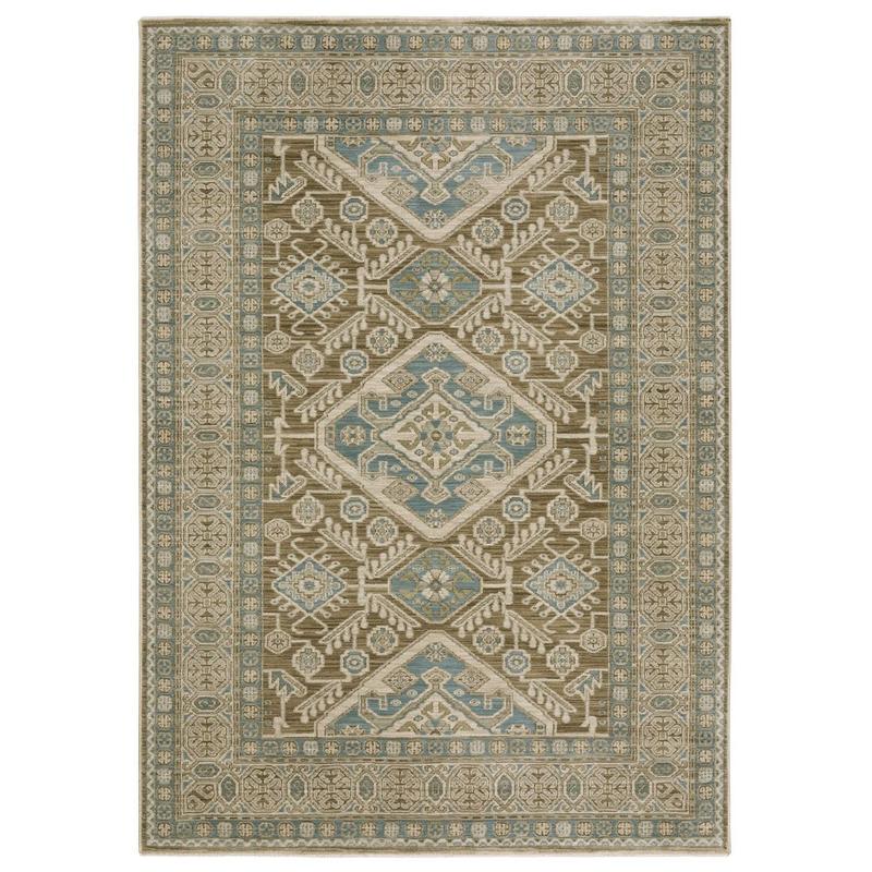 Maeve MAE08 Brown/ Blue Indoor Area Rug - 3'3" x 5'