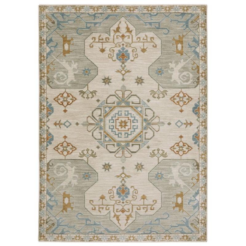 Maeve MAE09 Beige/ Grey Indoor Area Rug - 3'3" x 5'