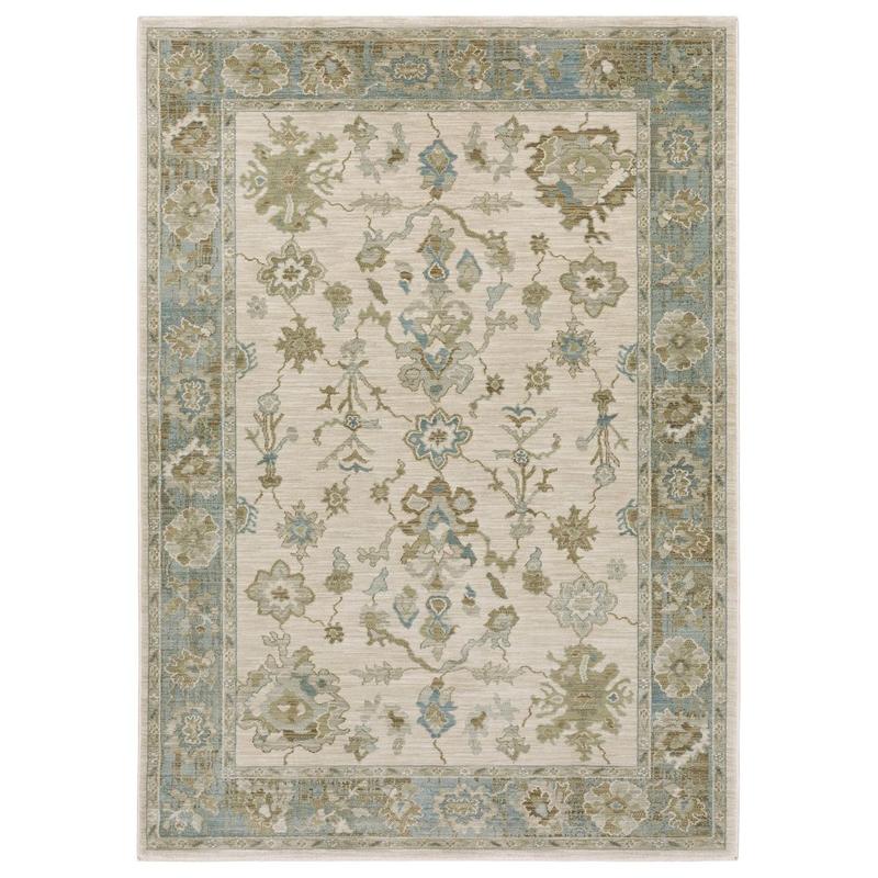 Maeve MAE10 Beige/ Teal Indoor Area Rug - 3'3" x 5'