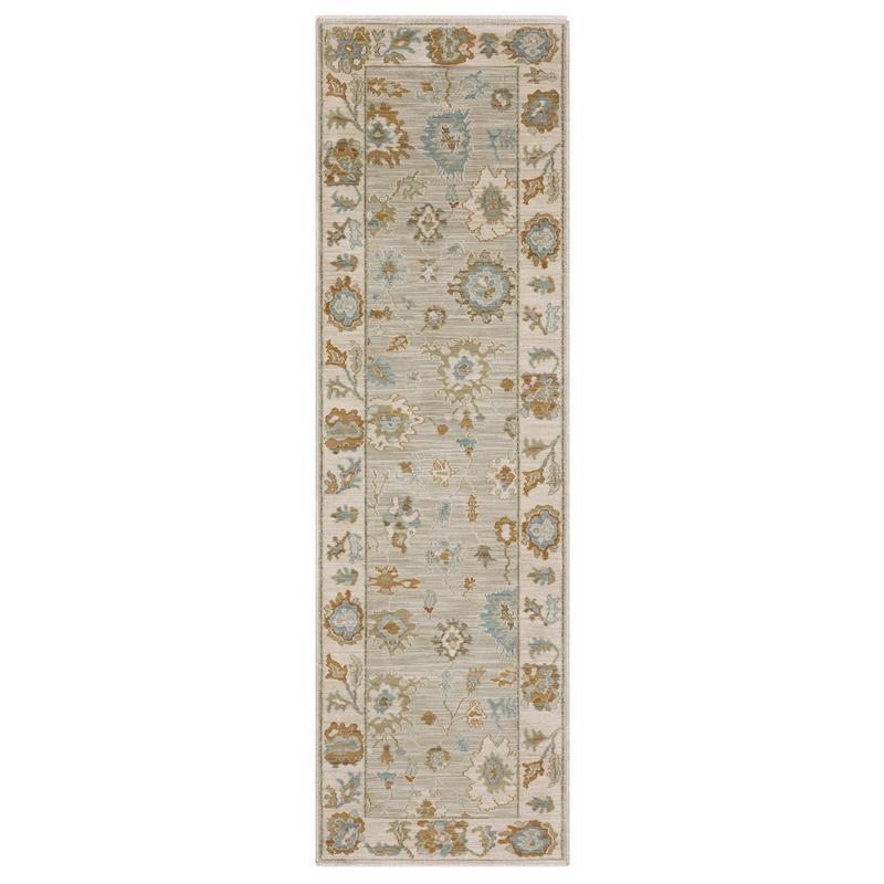 Maeve MAE11 Grey/ Blue Indoor Area Rug - 2'3" x 7'6"