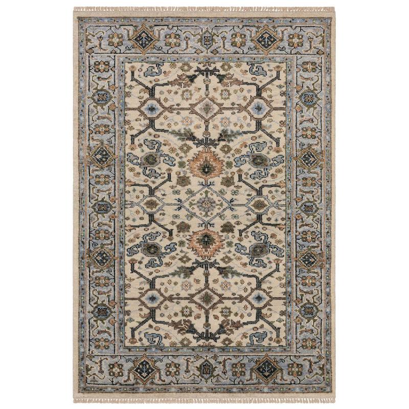 Majorca MAJ01 Ivory/ Light Blue Indoor Area Rug - 6' x 9'