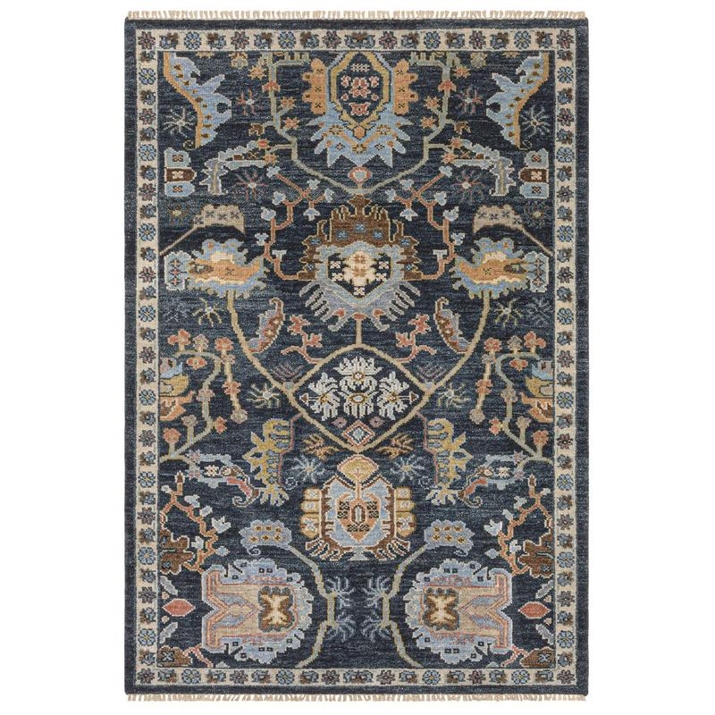 Majorca MAJ02 Navy/ Multi Indoor Area Rug - 6' x 9'