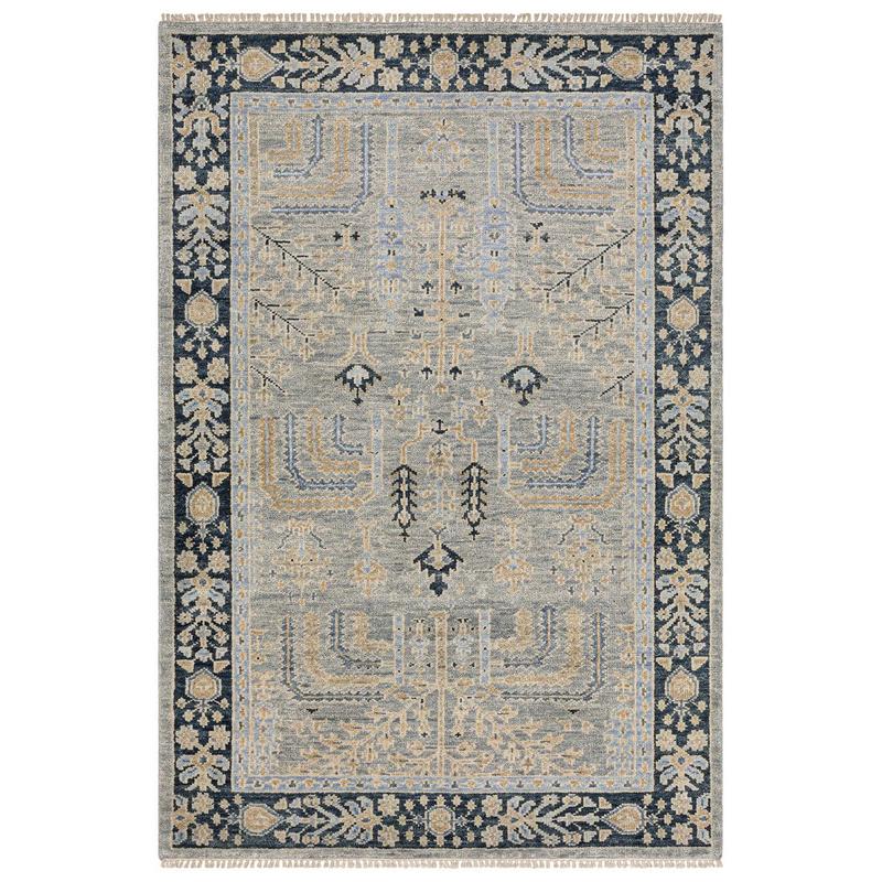 Majorca MAJ04 Grey/ Blue Indoor Area Rug - 6' x 9'