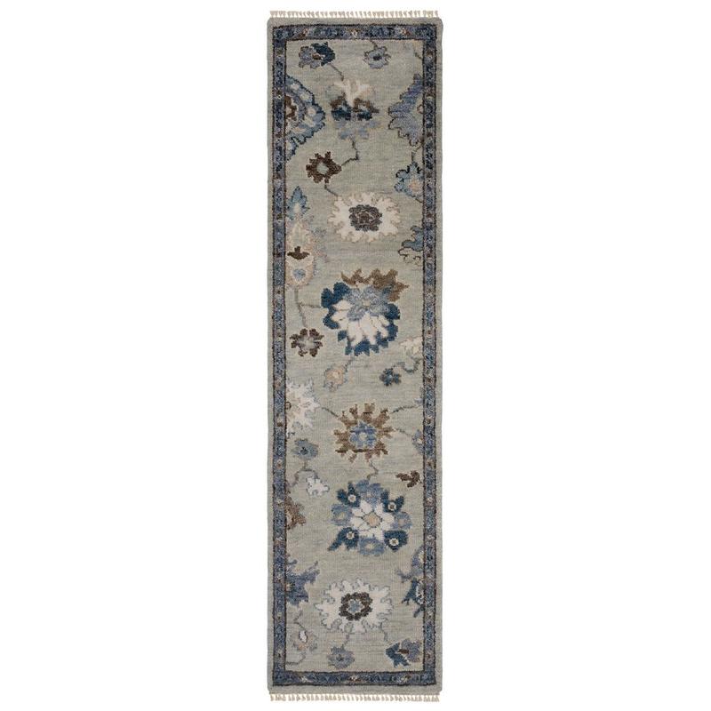 Majorca MAJ06 Light Blue/ Blue Indoor Area Rug - 2'6" x 10'