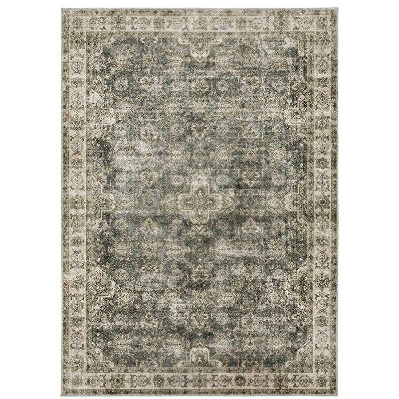 Malibu MAL04 Green/ Beige Indoor Area Rug - 2' x 3'